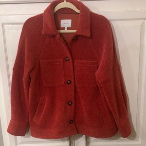 Anthropologie Greylin  Women's Cozy Red Jacket Sz Small